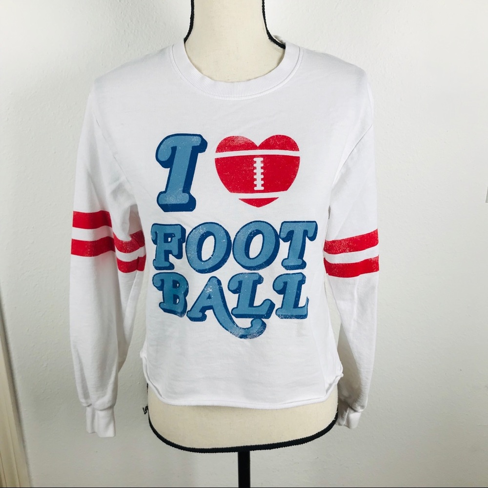 MODERNLUX WHITE RED BLUE I LOVE FOOTBALL SHORT